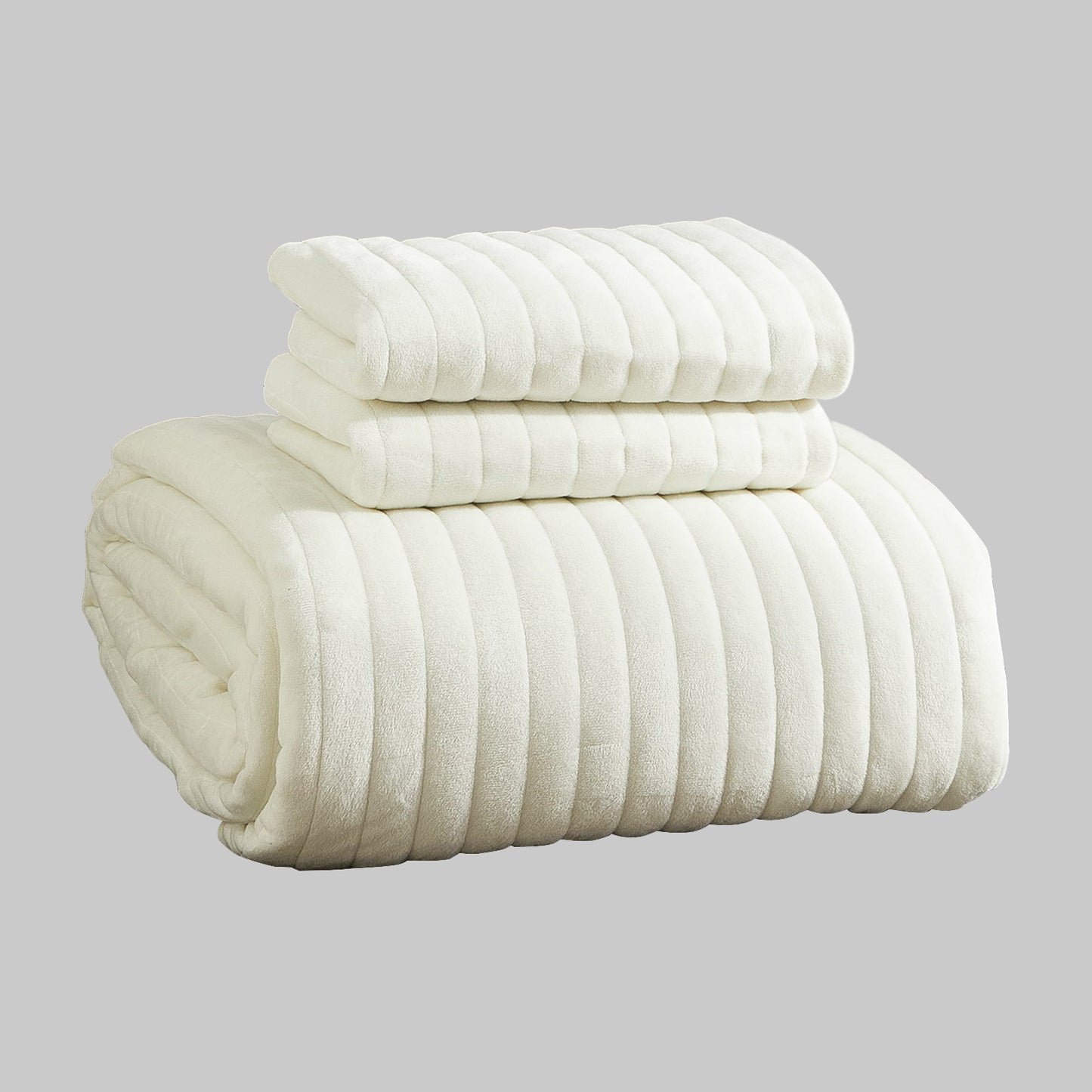 Ivory Velvet Quilt Set