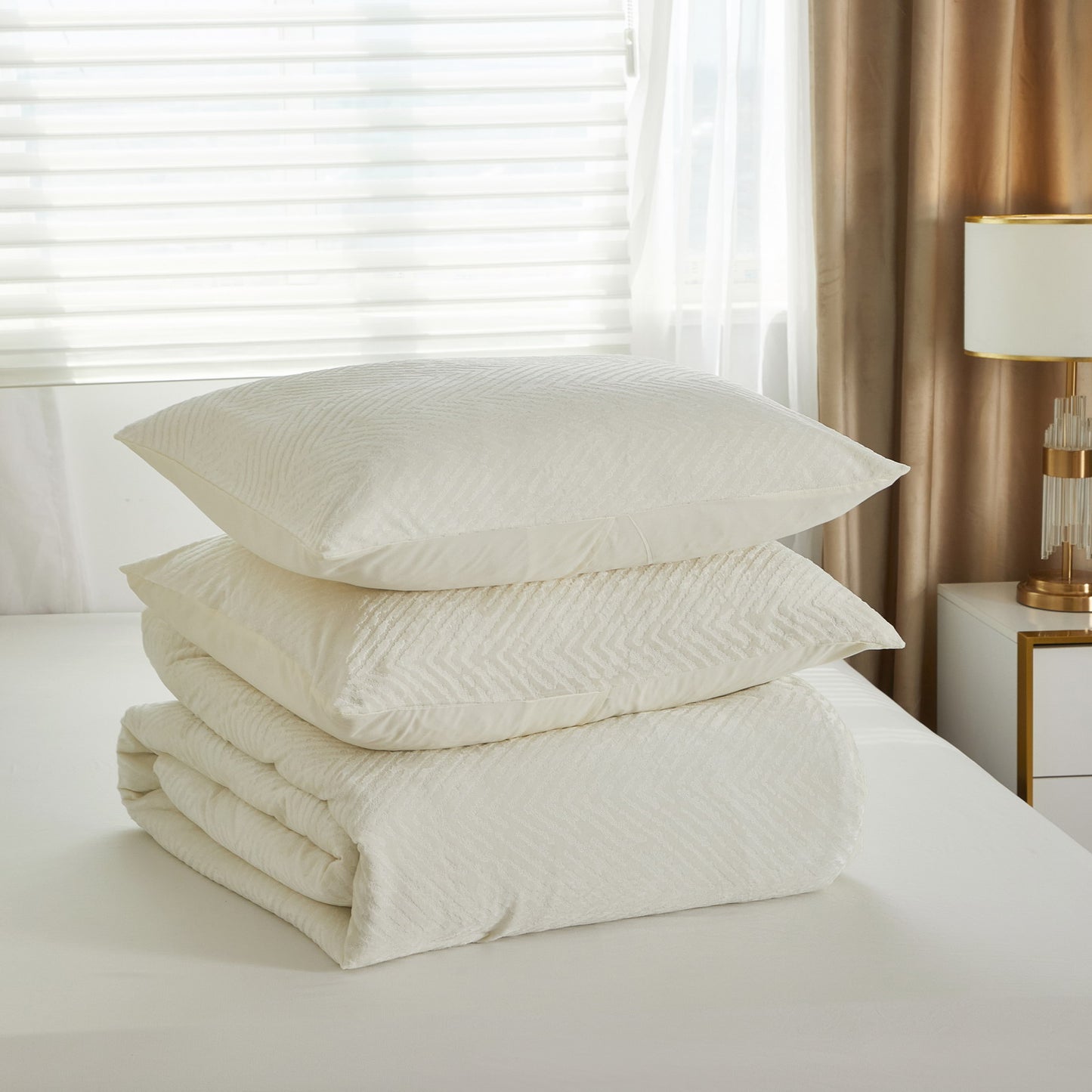 Herringbone Super Fluffy Comforter Set