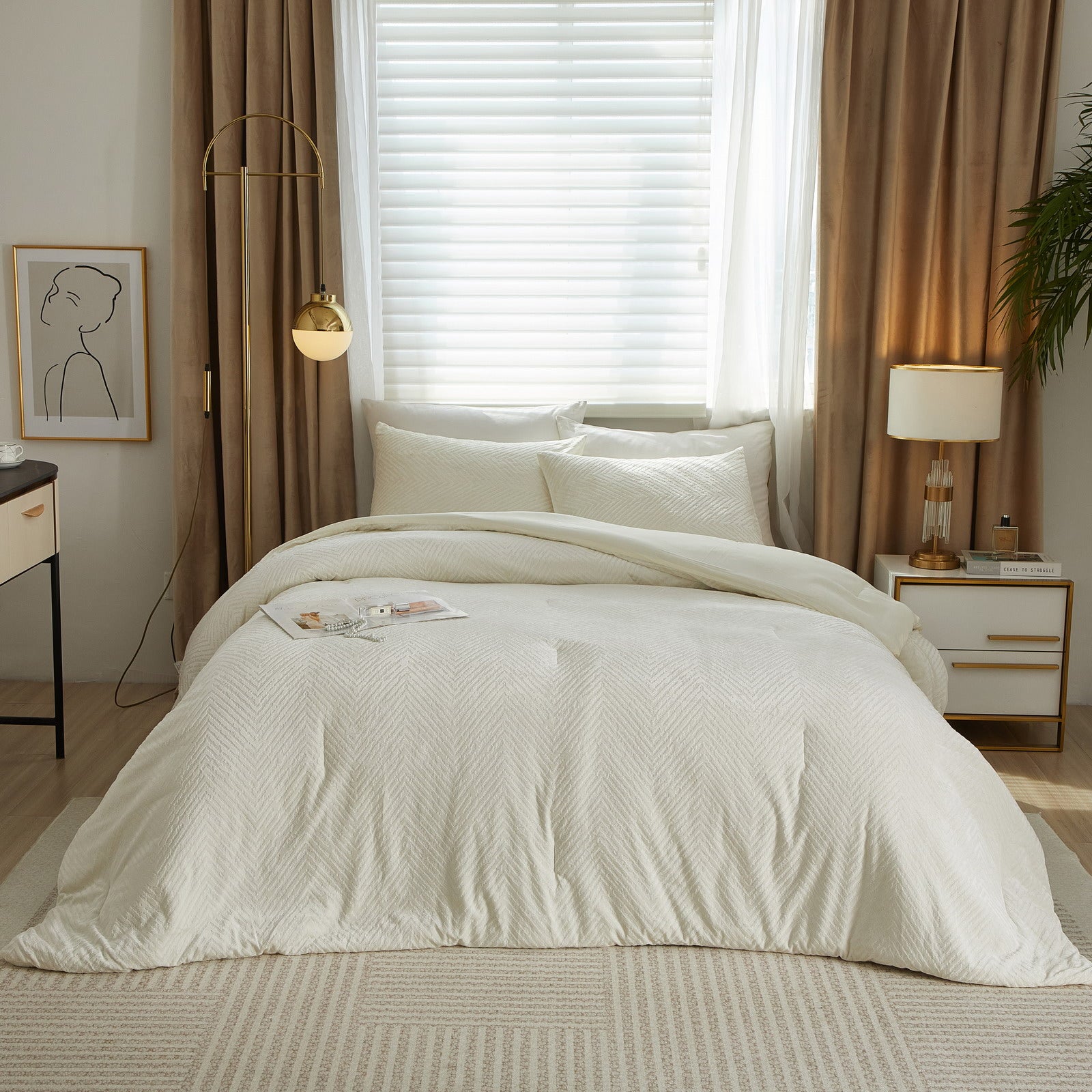 Herringbone Super Fluffy Comforter Set