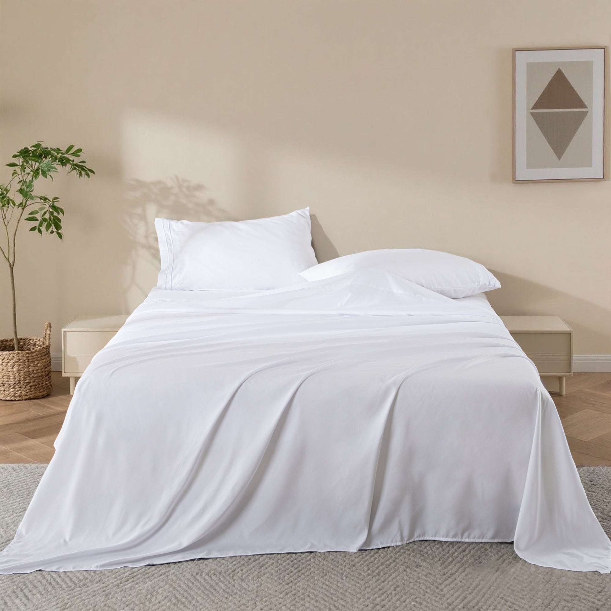 Breathable and Cooling Fitted Sheet Set