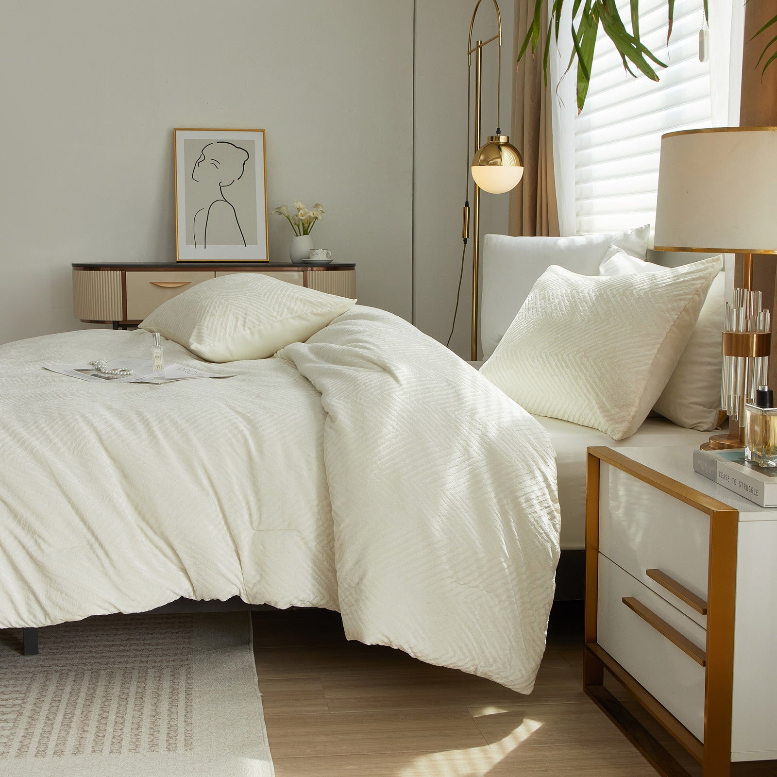 Herringbone Super Fluffy Comforter Set