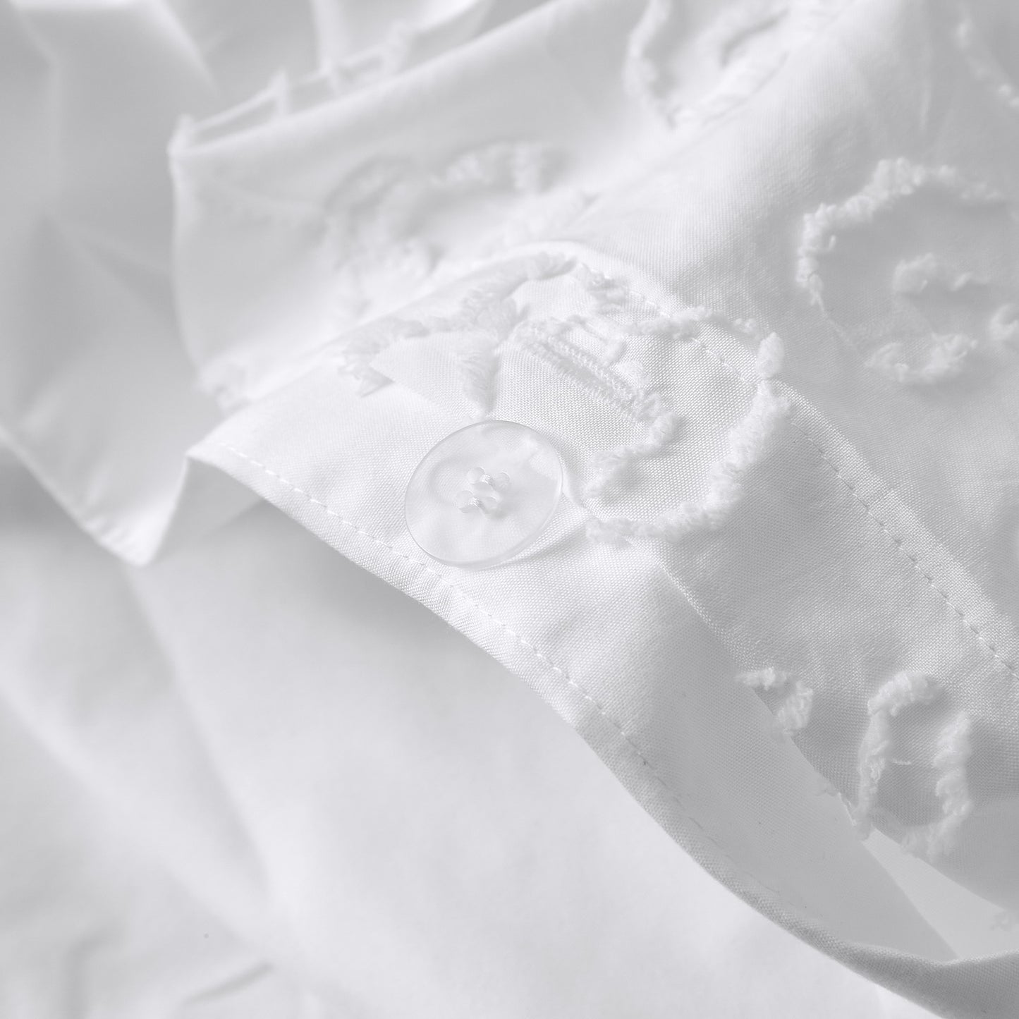 Leopard Print Textured Tufted Duvet Cover Set