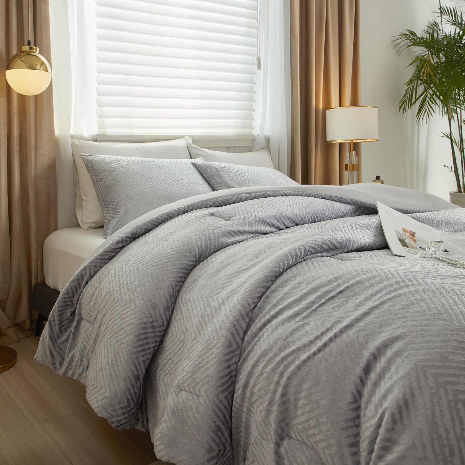 Herringbone Super Fluffy Comforter Set